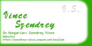 vince szendrey business card